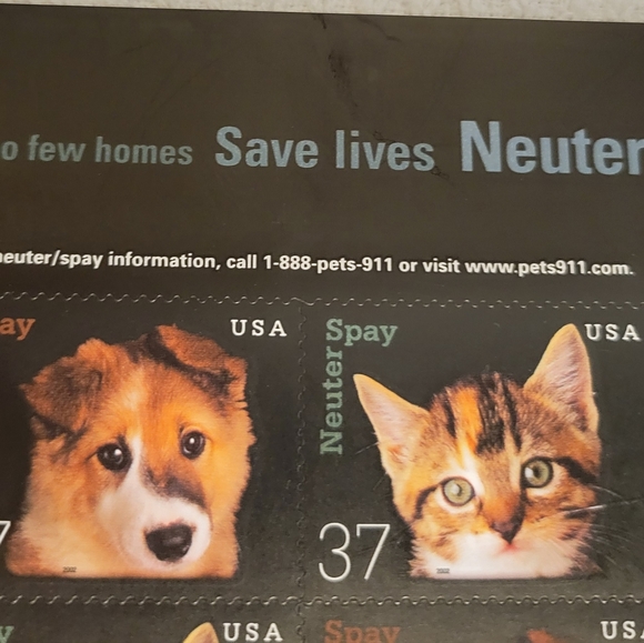Pets. Spay and Nuter Control pet population Postage stamps - Picture 2 of 3